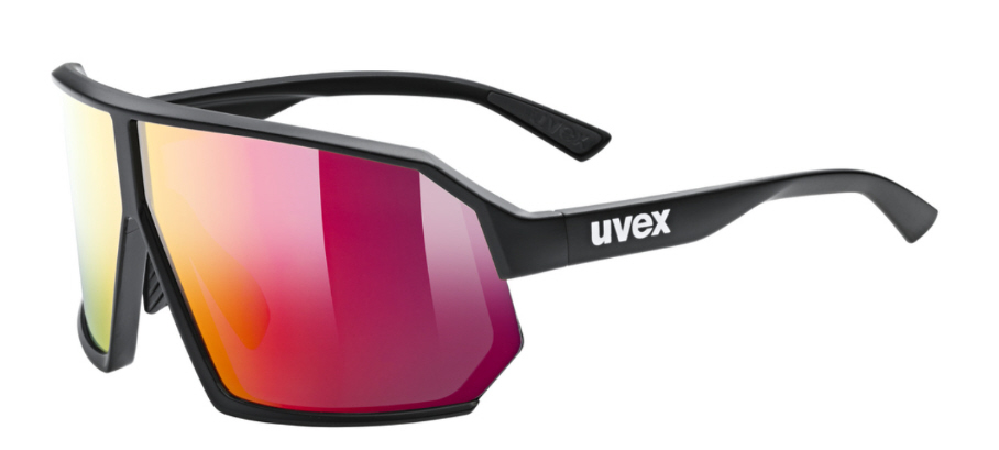 Okulary rowerowe Uvex Sportstyle 237, okulary przeciwsłoneczne, czarno-czerwone