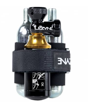 Pompa Lezyne Tubeless CO2 Blaster z kartuszem, w zestawie z zestawem naprawczym