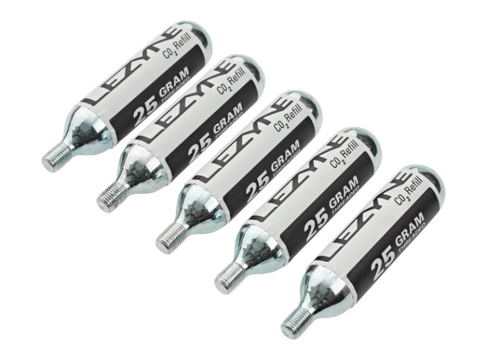 Lezyne CO2 – wkład zamienny z gwintem, 25 g – 5 sztuk