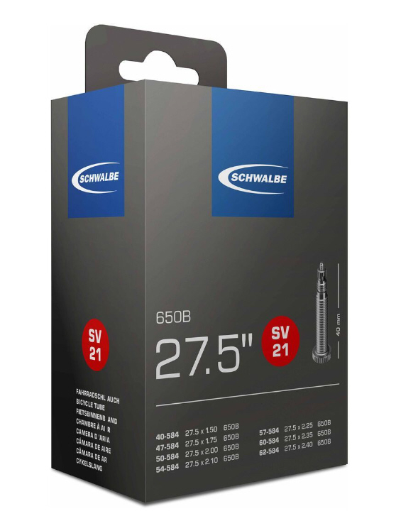 Dętka Schwalbe 27,5" SV 21 z zaworem o długości 40 mm